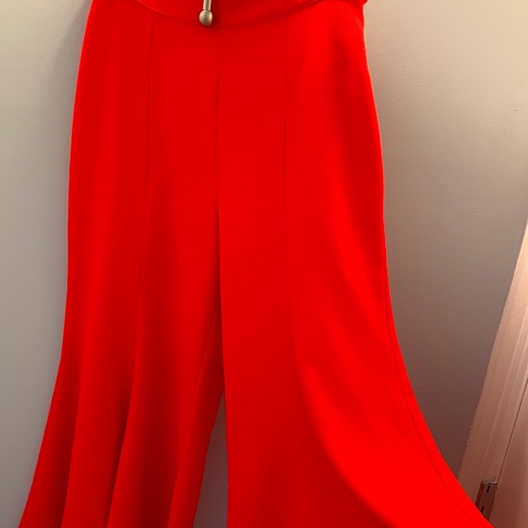 Venus RED wide leg Slacks, high/low at bottom Sz S - Picture 3 of 13